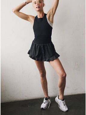 FP Movement by Free People Black Ruffle-Hem Athletic Skort